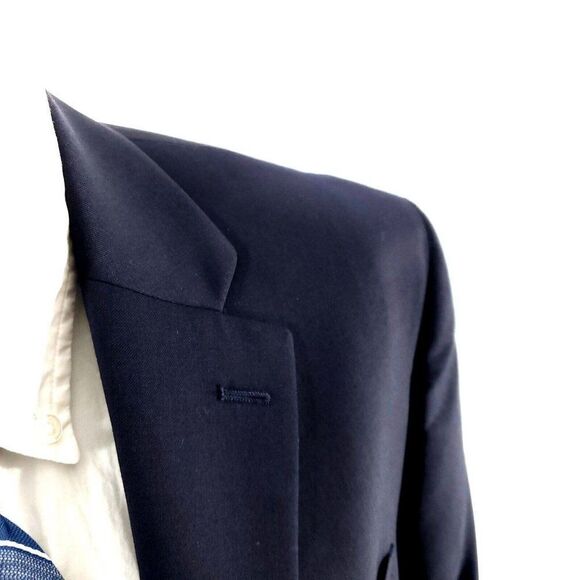 Lauren Ralph Lauren Wool Natural Stretch 2 Button Blazer 40R Blue - Picture 2 of 10